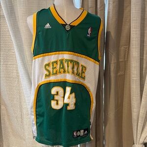 Ray Allen jersey Seattle Seahawks Adidas Green and White Basketball Jersey Men L